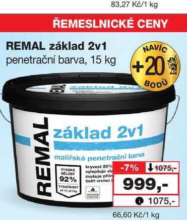 REMAL základ 2v1 penetrační barva, 15 kg Barvy a laky drogerie 