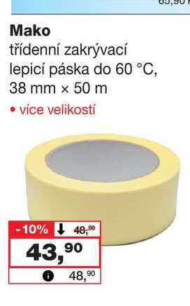 Mako třídenní zakrývací lepicí páska do 60 °C, 38 mm x 50 m Barvy a laky drogerie 