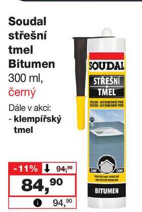 Soudal střešní tmel Bitumen 300 ml