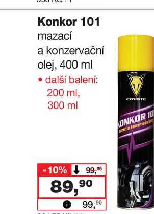 Konkor 101 mazací a konzervační olej, 400 ml Barvy a laky drogerie 