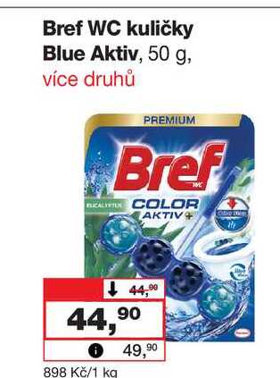 Bref WC kuličky Blue Aktiv, 50 g