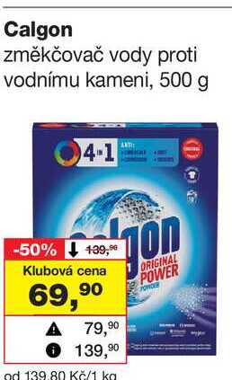 Calgon změkčovač vody proti vodnímu kameni, 500 g Barvy a laky drogerie 