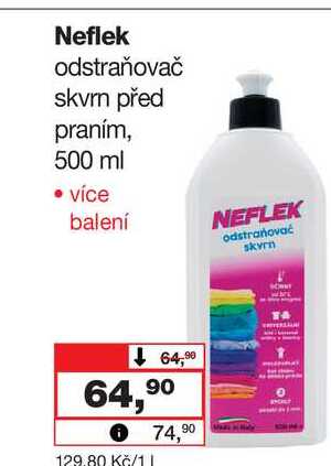 Neflek odstraňovač skvrn před praním, 500 ml Barvy a laky drogerie 