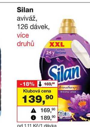 Silan aviváž, 126 dávek Barvy a laky drogerie 