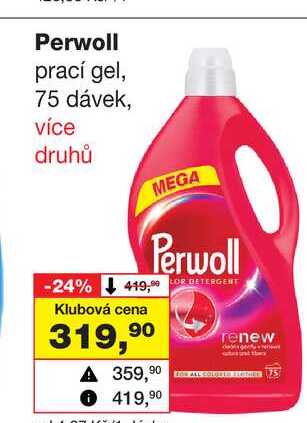 Perwoll prací gel, 75 dávek, více druhů Barvy a laky drogerie 