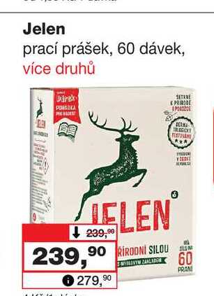 Jelen prací prášek, 60 dávek Barvy a laky drogerie 