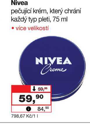 Nivea pečující krém, který chrání každý typ pleti, 75 ml Barvy a laky drogerie 