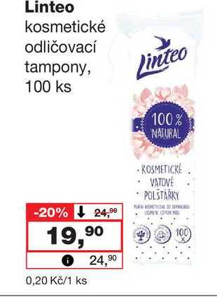 Linteo kosmetické odličovací tampony, Linteo 100 ks Barvy a laky drogerie 