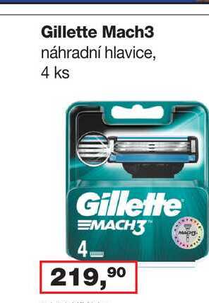 Gillette Mach3 náhradní hlavice, 4 ks Barvy a laky drogerie 