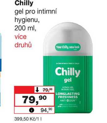 Chilly gel pro intimní hygienu, 200 ml Barvy a laky drogerie 
