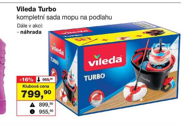 Vileda Turbo kompletní sada mopu na podlahu Barvy a laky drogerie 
