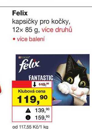 Felix kapsičky pro kočky, 12x 85 g