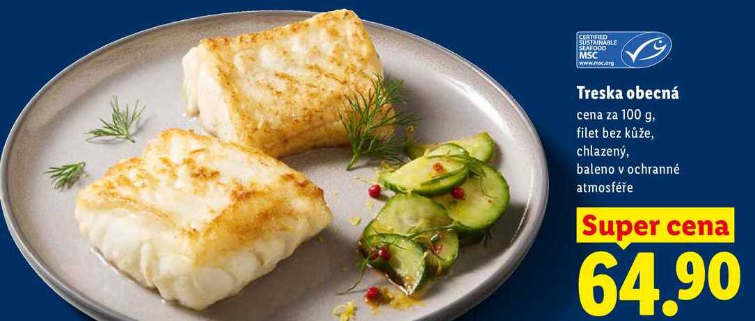 Treska obecná, cena za 100 g