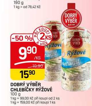 DOBRÝ VÝBĚR CHLEBÍČKY RÝŽOVÉ 100 g