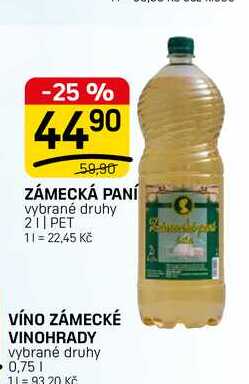 ZÁMECKÁ PANÍ vybrané druhy 21 PET