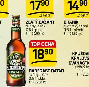 RADEGAST RATAR světlý ležák 0,5l