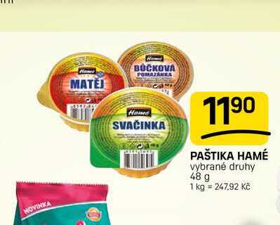 PAŠTIKA HAMÉ vybrané druhy 48 g