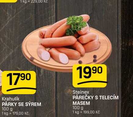 PÁREČKY S TELECÍM MASEM 100 g