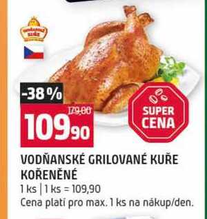 VODŇANSKÉ GRILOVANÉ KUŘE KOŘENĚNÉ 1 ks