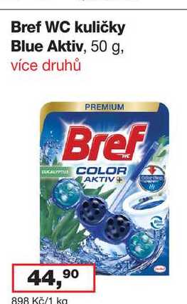 Bref WC kuličky Blue Aktiv, 50 g Ráj drogerie