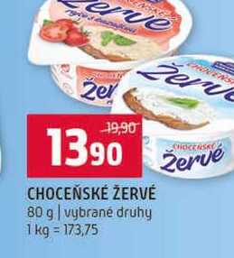 CHOCEŇSKÉ ŽERVÉ 80 g vybrané druhy