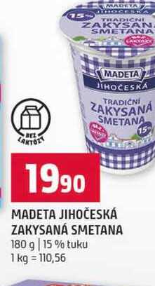 MADETA JIHOČESKÁ ZAKYSANÁ SMETANA 180 g 15% tuku