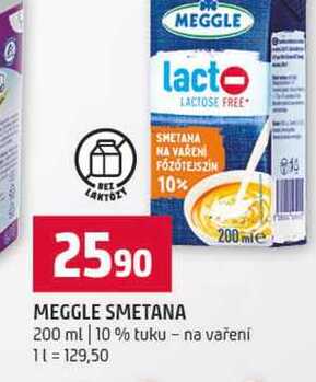 MEGGLE SMETANA 200 ml 10% tuku na vaření