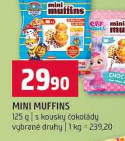 MINI MUFFINS 125 g s kousky čokolády vybrané druhy