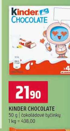 KINDER CHOCOLATE 50 g čokoládové tyčinky