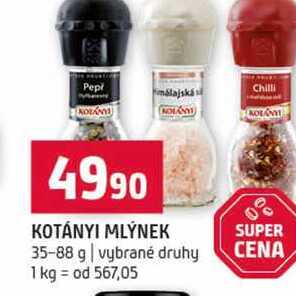 KOTÁNYI MLÝNEK 35-88 g vybrané druhy