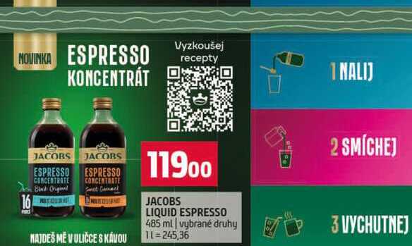 JACOBS LIQUID ESPRESSO 485 ml vybrané druhy