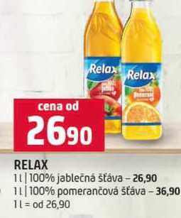 RELAX 1l 100% jablečná šťáva 1l 100% pomerančová šťáva