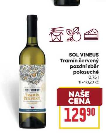 SOL VINEUS Tramín červený pozdní sběr polosuché 0,75l