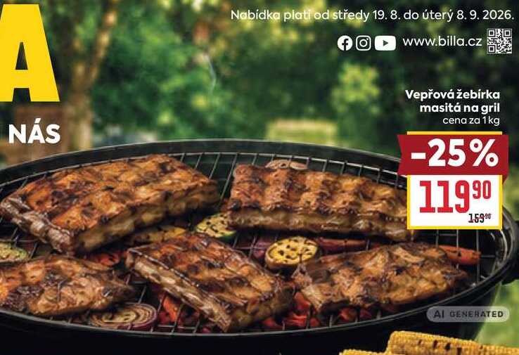 Vepřová žebírka masitá na gril cena za 1kg 