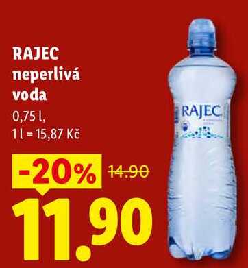 RAJEC neperlivá voda, 0,75 1