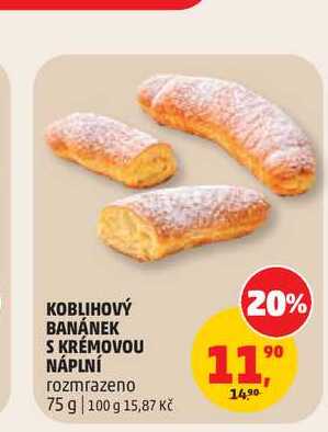 Koblihový banánek s krémovou náplní 75g