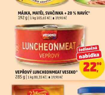 VEPŘOVÝ LUNCHEONMEAT VESEKO 285 g