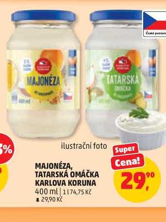 MAJONÉZA,TATARSKÁ OMÁČKA KARLOVA KORUNA 400 ml