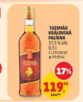 TUZEMÁK KRÁLOVSKÁ PALÍRNA 37,5% alk. 0,5l