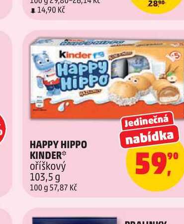 HAPPY HIPPO KINDER* oříškový 103,5 g