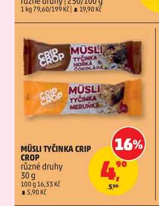 MÜSLI TYČINKA CRIP CROP různé druhy 30 g