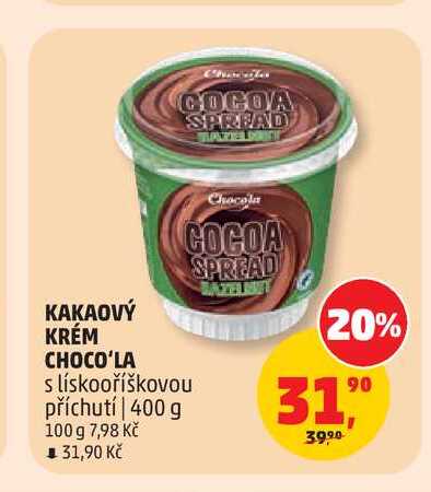 KRÉM CHOCO'LA s lískooříškovou příchutí | 400 g