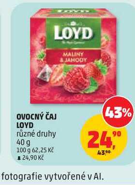 OVOCNÝ ČAJ LOYD různé druhy 40 g