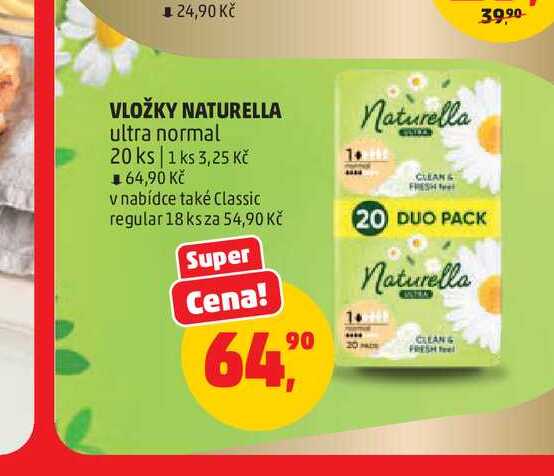 VLOŽKY NATURELLA ultra normal 20 ks