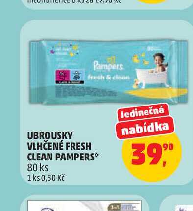 UBROUSKY VLHČENÉ FRESH CLEAN PAMPERS* 80 ks 