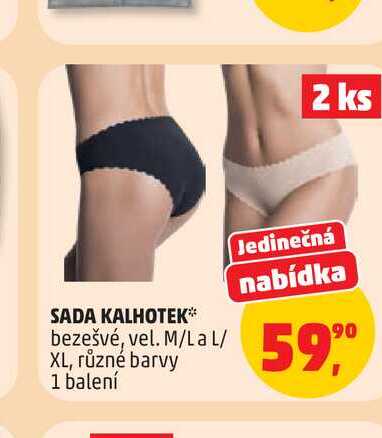 SADA KALHOTEK* bezešvé, vel. M/LaL/ XL, různé barvy 1 balení
