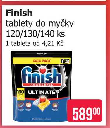 Finish tablety do myčky 120/130/140 ks 