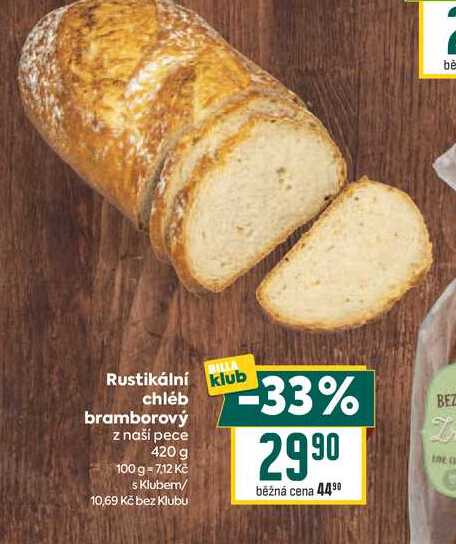 Rustikální klub chléb bramborový z naší pece 420 g