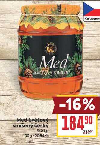 Med květový smíšený český 900 g