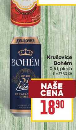 Krušovice Bohém 0,51, plech